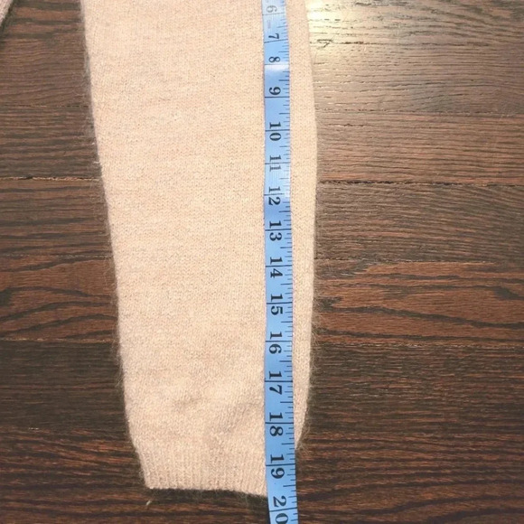 M.J. CARROLL Silk Angora Lambswool pink gray beige cream tunic sweater VINTAGE M - Picture 13 of 13